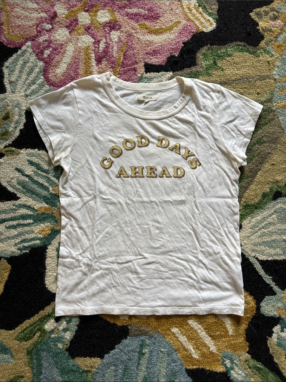 Madewell - White 'Good Days Ahead' Graphic Tee - M